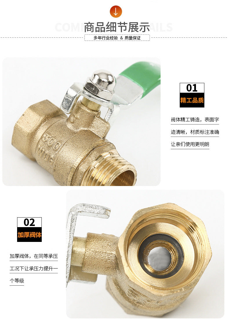 1/2'' Brass Ball Valve Male to Female Water Gas Oil Valve with lever handle Copper Plumbing Valve