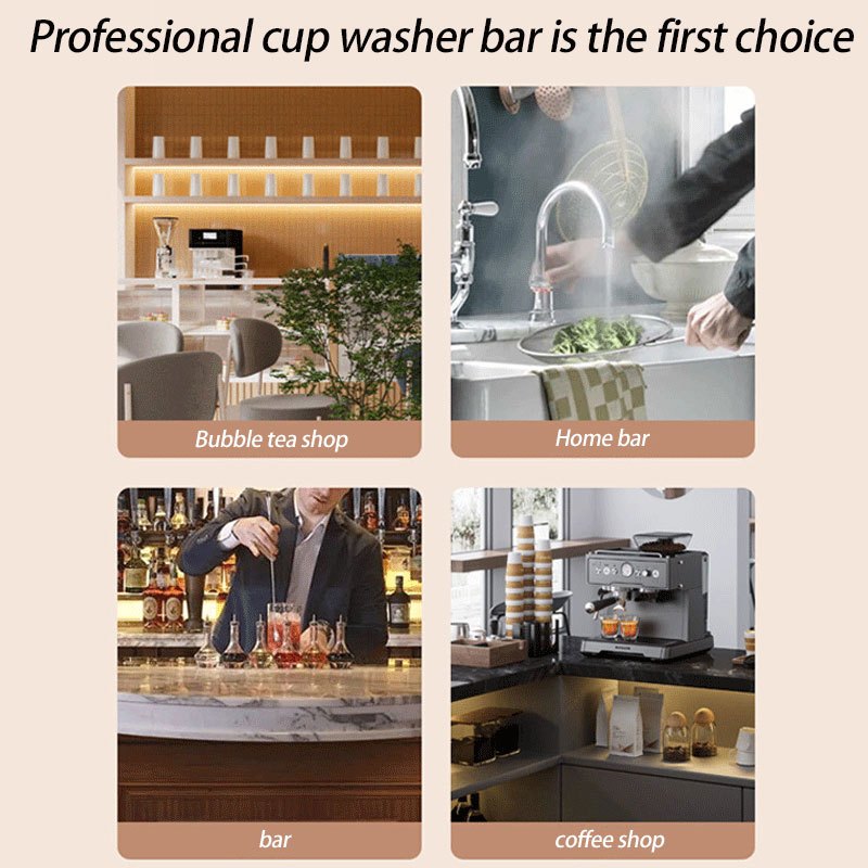 Automatic glass washer, easy to install automatic bottle washer with high pressure wash and press