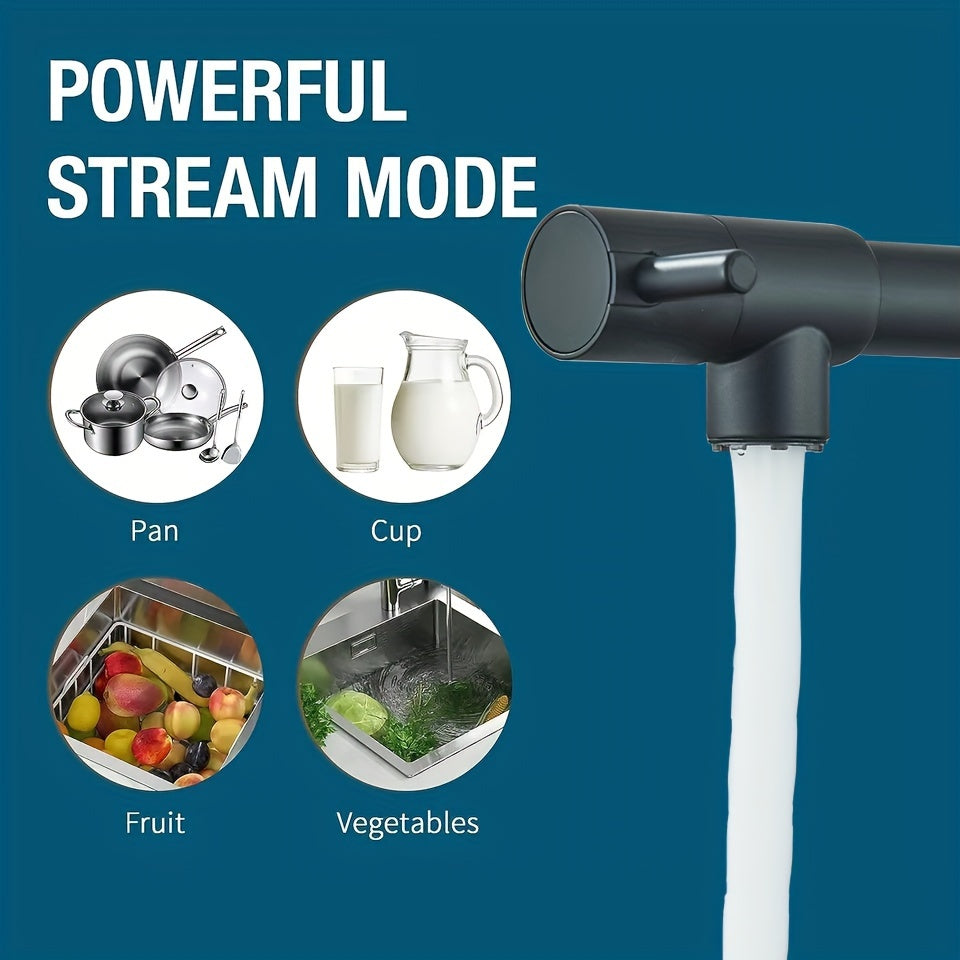 Modern High-Arc Single Handle Kitchen Faucet with Pull-Down Sprayer, 360°