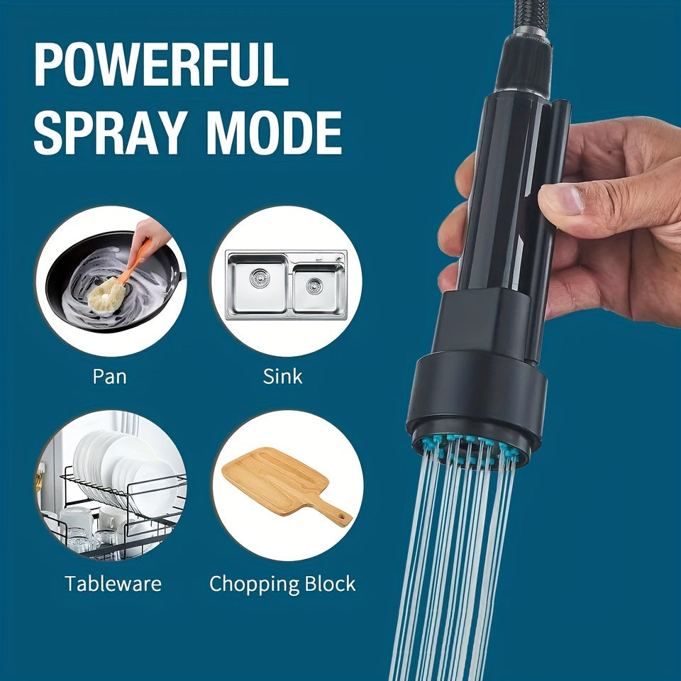 Modern High-Arc Single Handle Kitchen Faucet with Pull-Down Sprayer, 360°