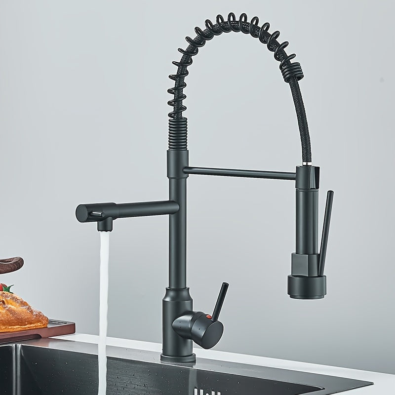 Modern High-Arc Single Handle Kitchen Faucet with Pull-Down Sprayer, 360°
