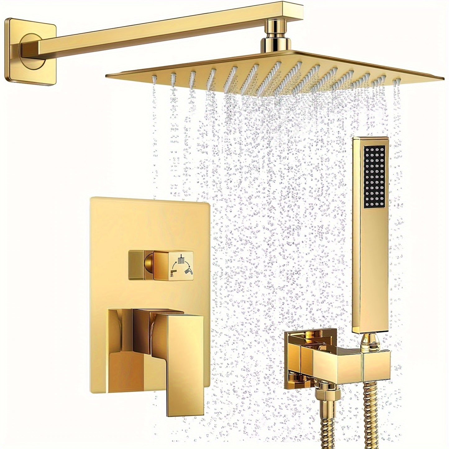 Shower Faucet Set, Copper Shower System with Rain Shower Head and Handheld, Wall Mount Oil Rubbed Finish,