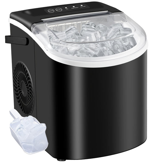 Desktop Ice Maker With A Handle Produces 26 Pounds Of Ice In 24 Hours And Can Make 9 Ice Cubes In 6 Minutes.