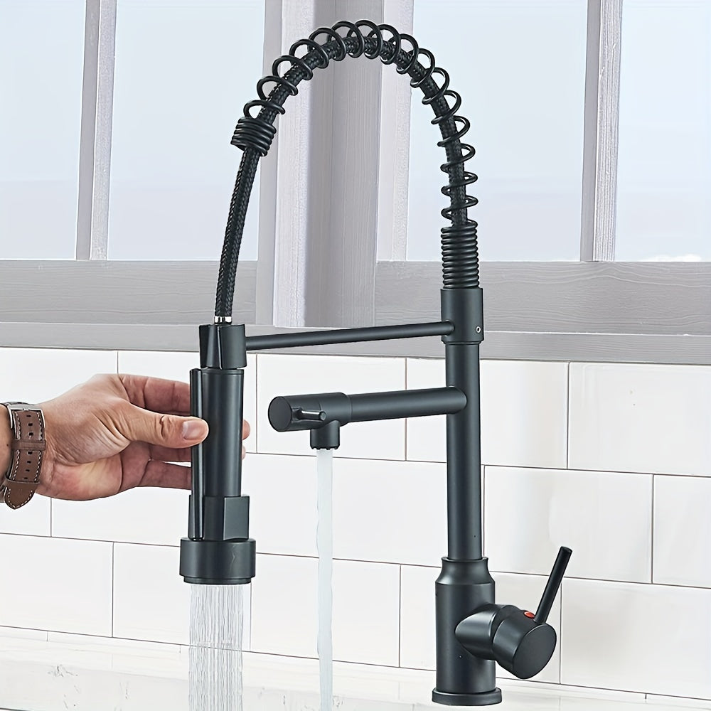 Modern High-Arc Single Handle Kitchen Faucet with Pull-Down Sprayer, 360°