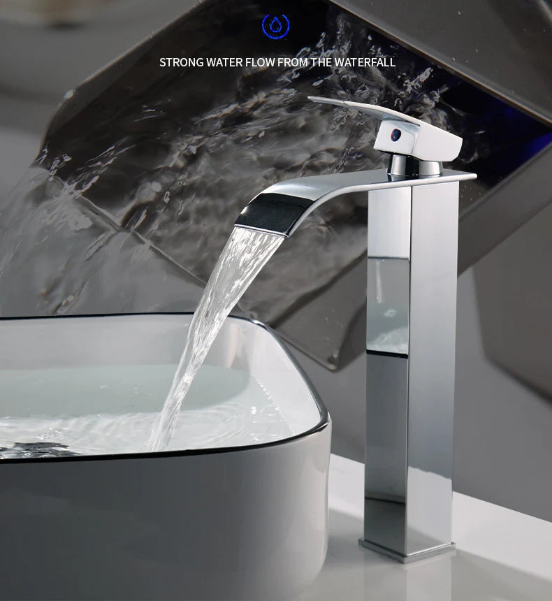 Hot and Cold Water Waterfall Dragon Head Washbasin Single Faucet