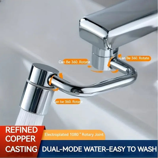 1080° Swivel Faucet Extender Universal Splash proof Dual Spray Modes
