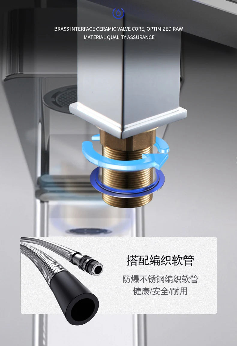 Hot and Cold Water Waterfall Dragon Head Washbasin Single Faucet