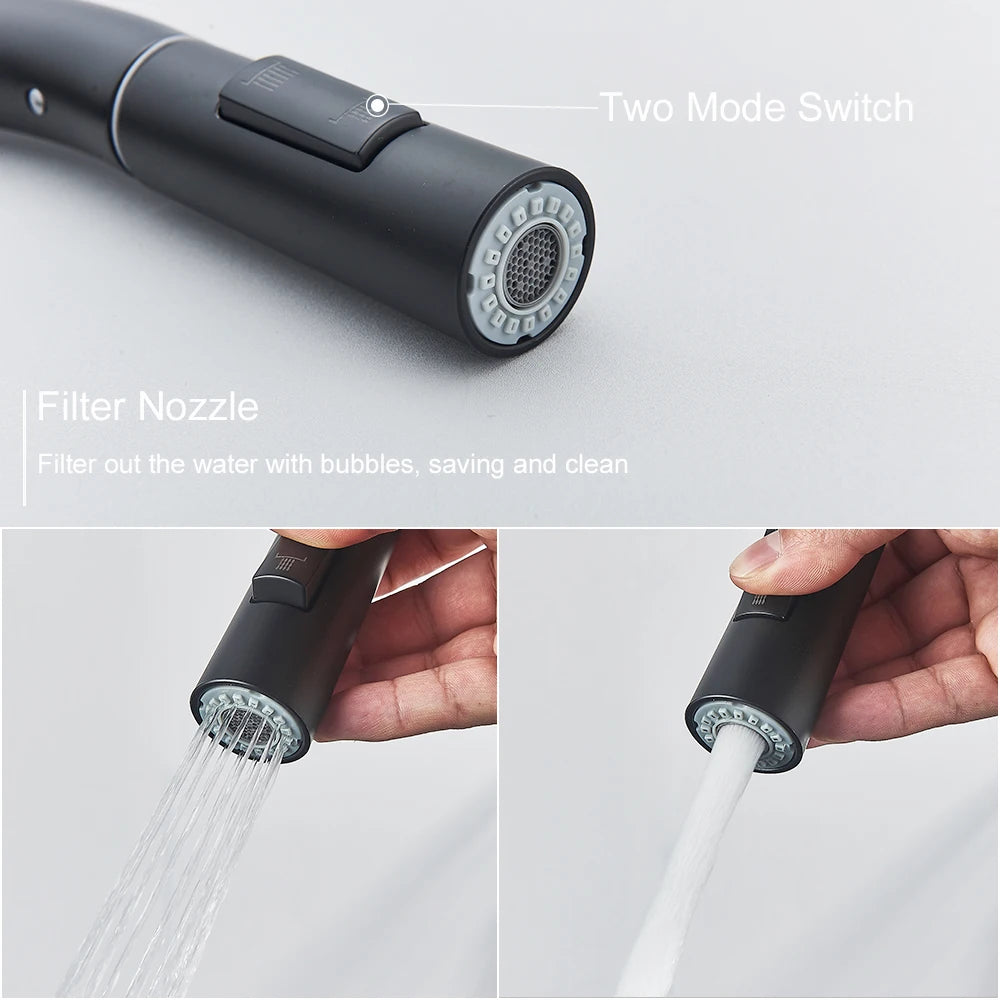 Pull Out Sensor Black Kitchen Faucet Sensitive Touch Control Faucet Mixer