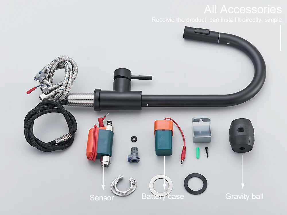 Pull Out Sensor Black Kitchen Faucet Sensitive Touch Control Faucet Mixer