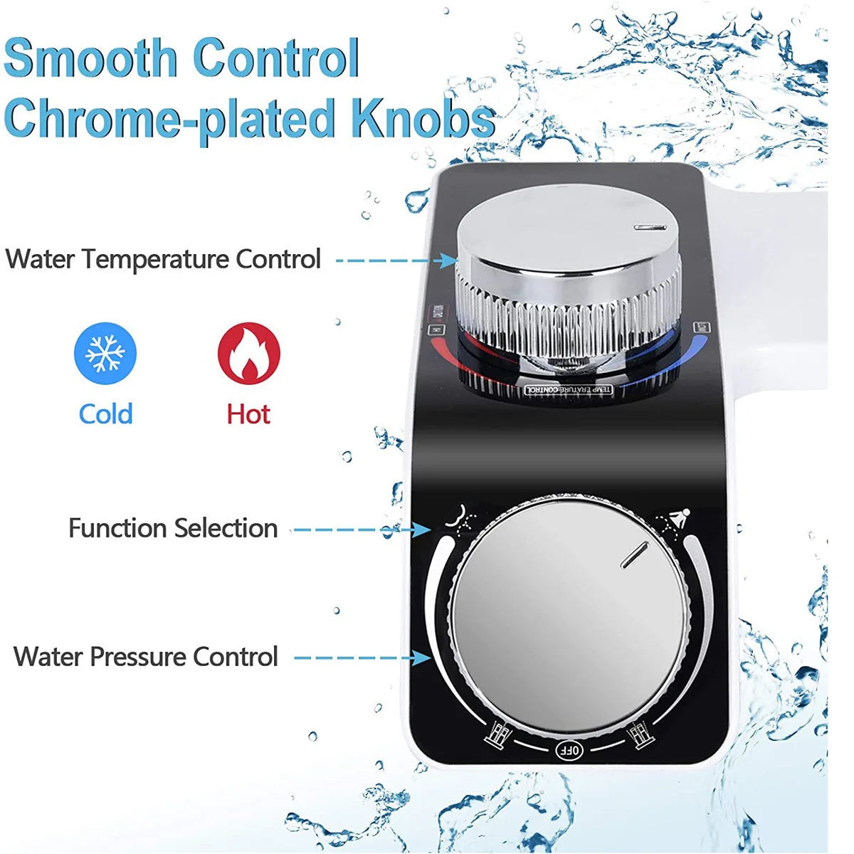 Bidet Toilet Seat Attachment Non-Electric Self-Cleaning Dual Nozzles Wash Hot Cold Mixer Water