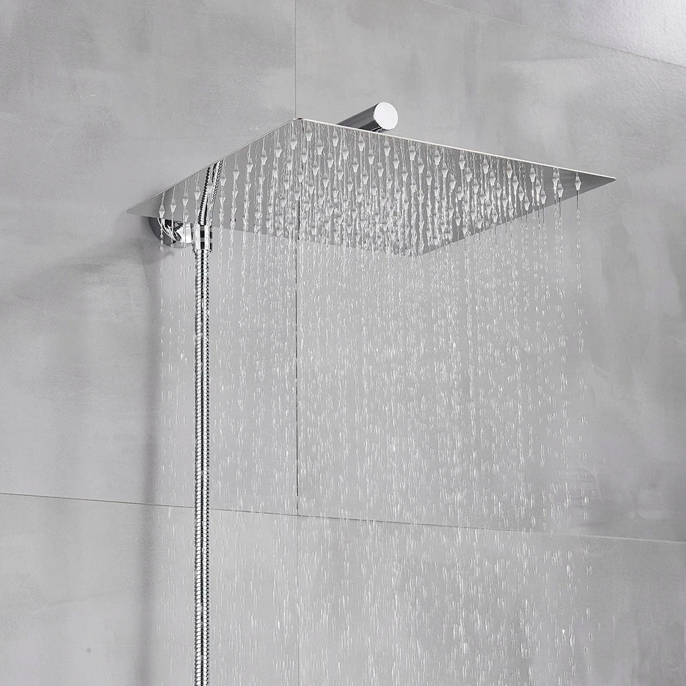 Gold/Black/Chrome Bathroom Top Shower Head 8"/10/12" With Shower Arm