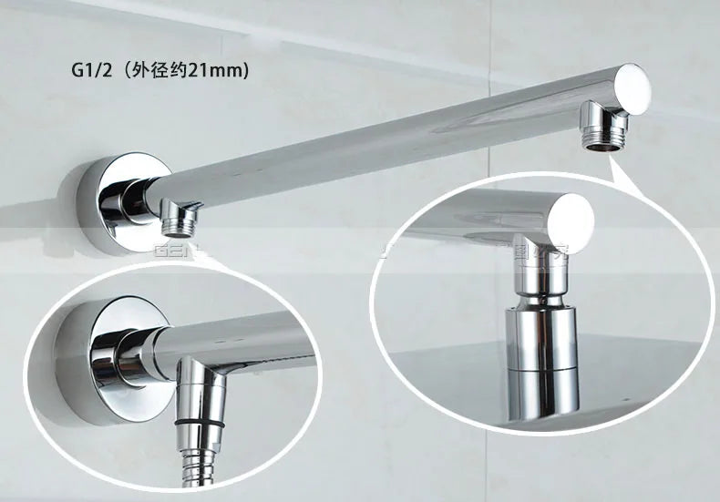 Gold/Black/Chrome Bathroom Top Shower Head 8"/10/12" With Shower Arm