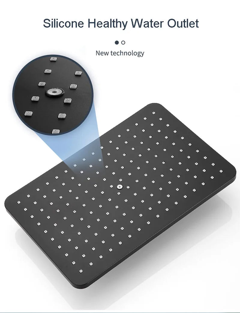 Black Golden Shower Head Rainfall , Rainfall Showerhead