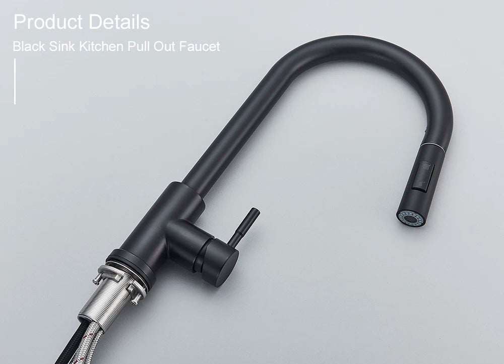 Pull Out Sensor Black Kitchen Faucet Sensitive Touch Control Faucet Mixer