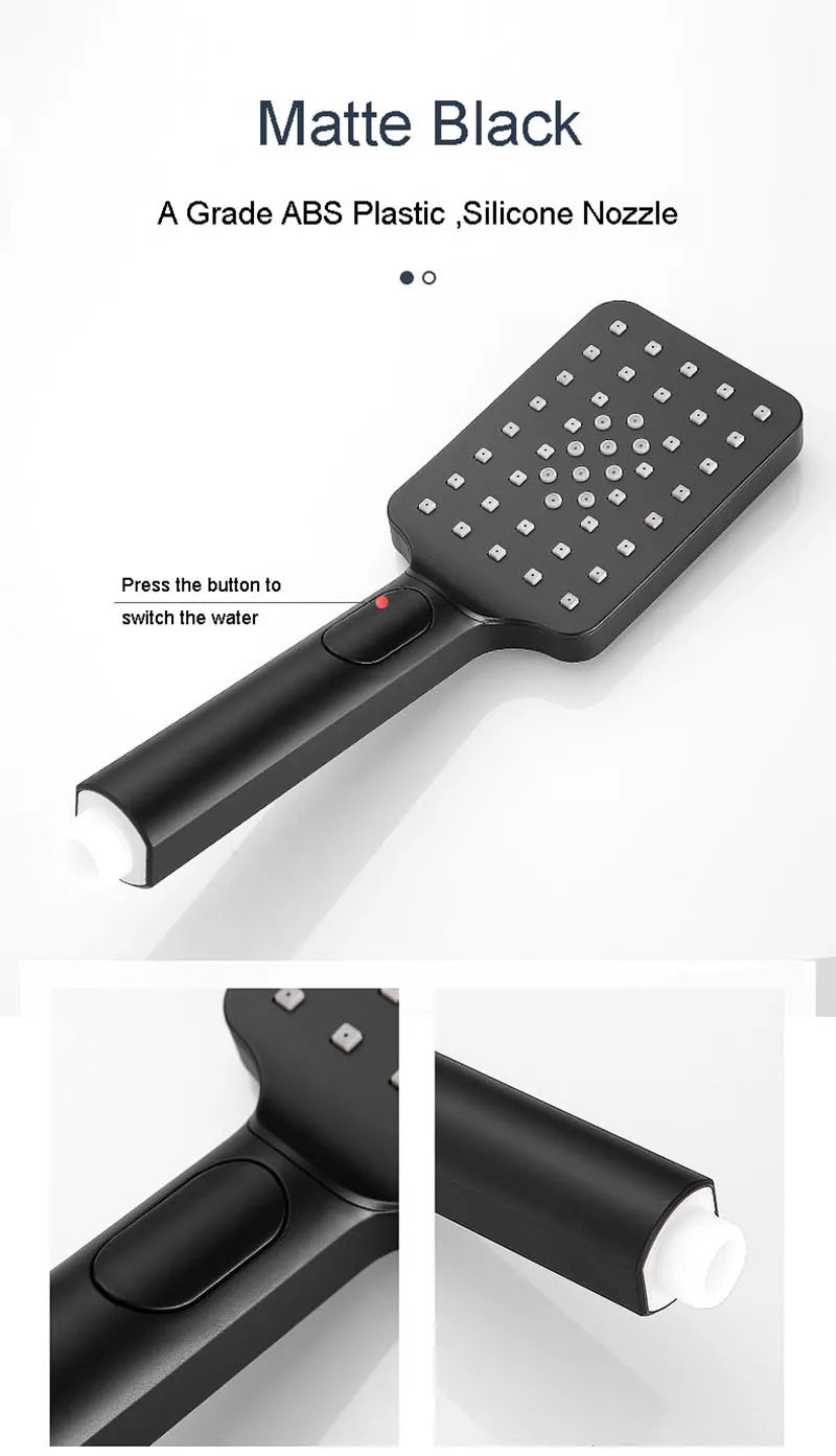 Black Golden Shower Head Rainfall , Rainfall Showerhead