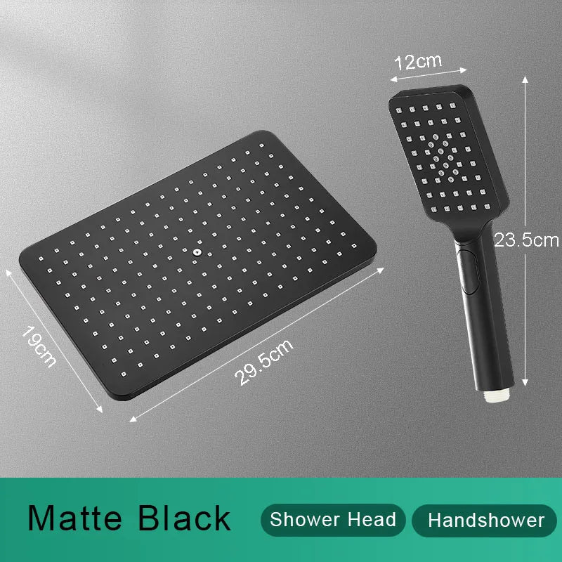 Black Golden Shower Head Rainfall , Rainfall Showerhead