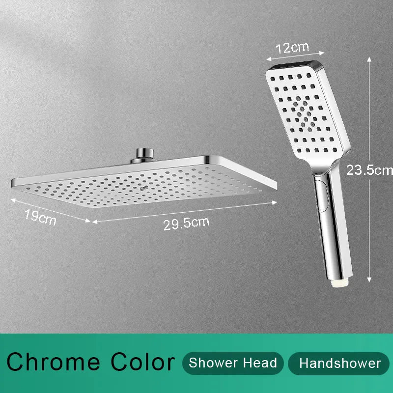 Black Golden Shower Head Rainfall , Rainfall Showerhead