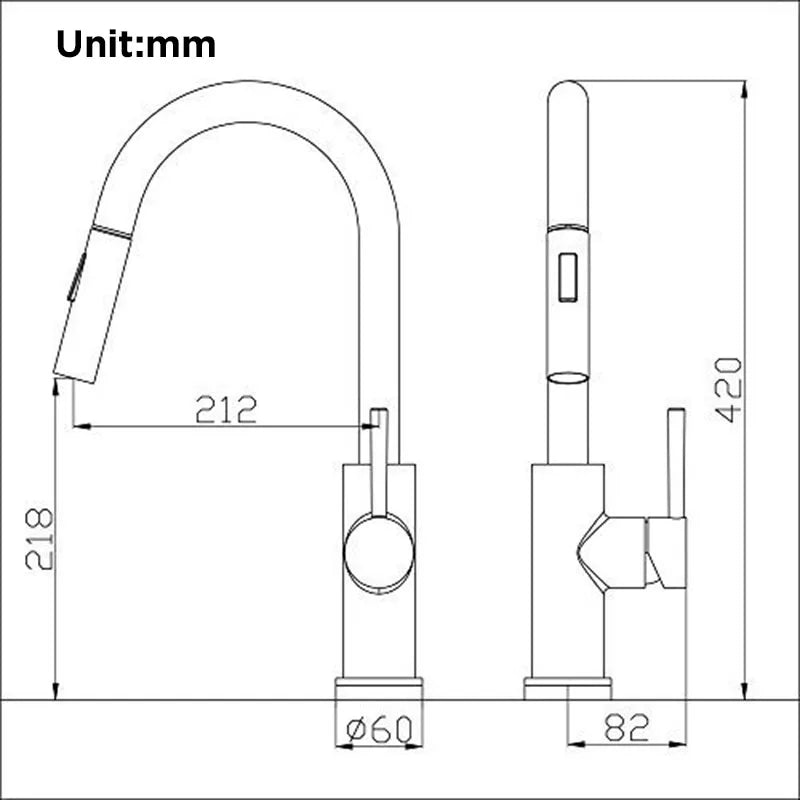 Pull Out Sensor Black Kitchen Faucet Sensitive Touch Control Faucet Mixer