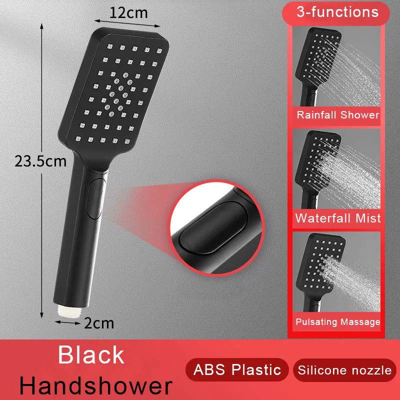 Black Golden Shower Head Rainfall , Rainfall Showerhead