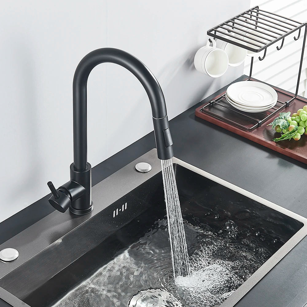 Pull Out Sensor Black Kitchen Faucet Sensitive Touch Control Faucet Mixer
