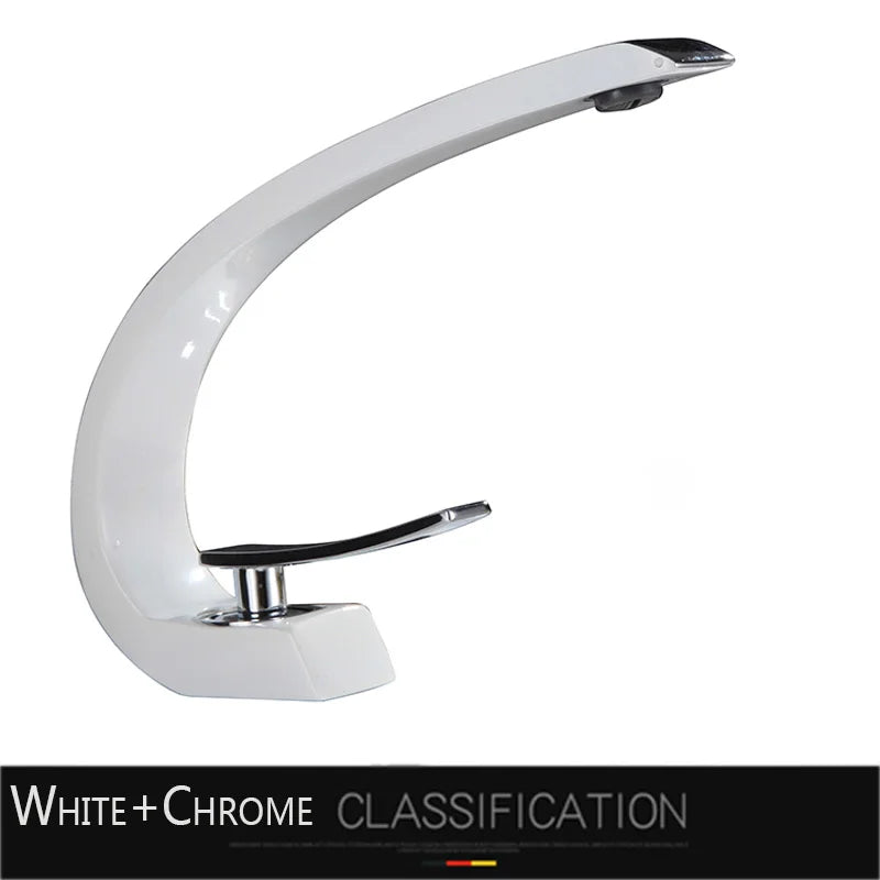 Luxury Brass Basin Faucet Deck Mounted Black Hot Cold Mixer Tap Single Hole For Bathroom