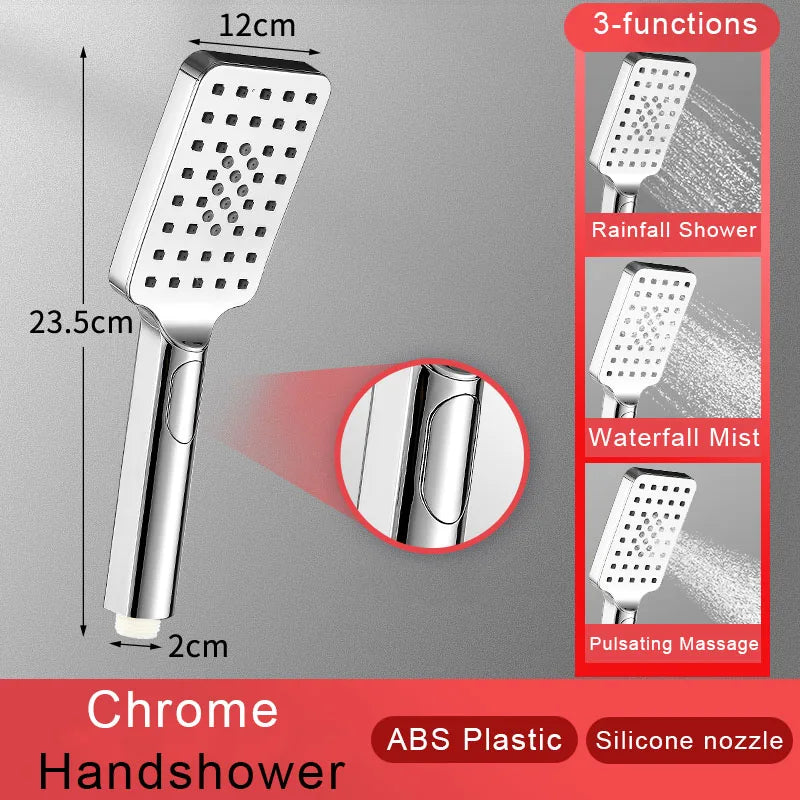 Black Golden Shower Head Rainfall , Rainfall Showerhead
