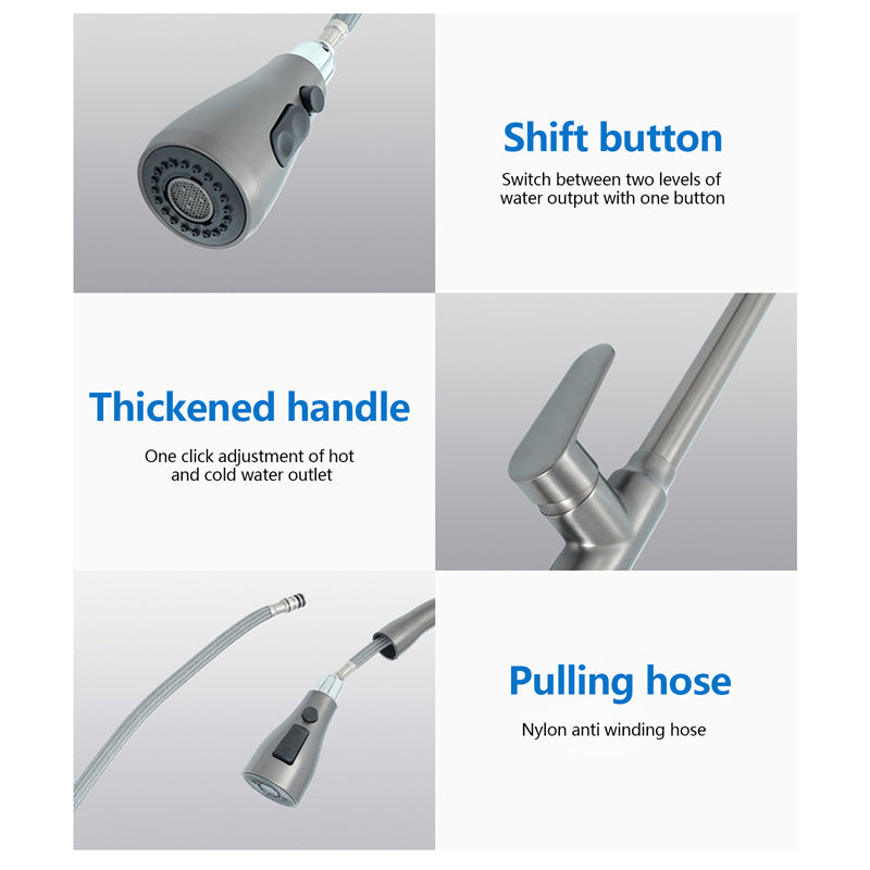 Kitchen Faucets stainless steel Pull Out Kitchen Sink Water Tap Mixer Stream Sprayer Head