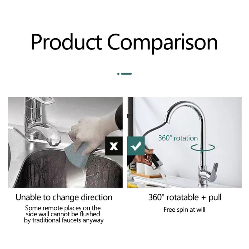 Kitchen Faucets stainless steel Pull Out Kitchen Sink Water Tap Mixer Stream Sprayer Head