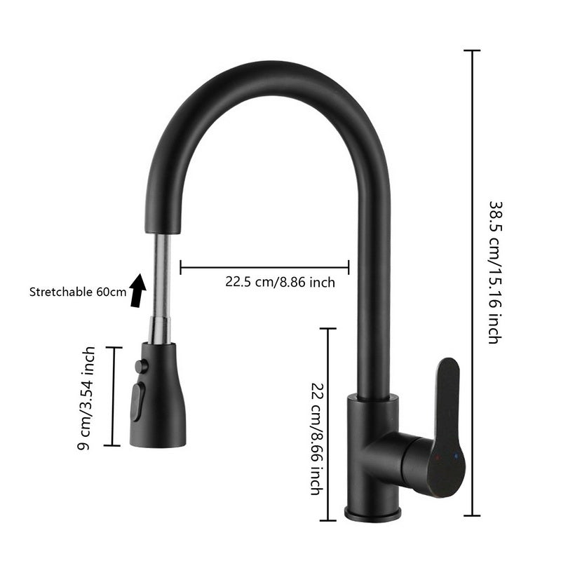 Kitchen Faucets stainless steel Pull Out Kitchen Sink Water Tap Mixer Stream Sprayer Head