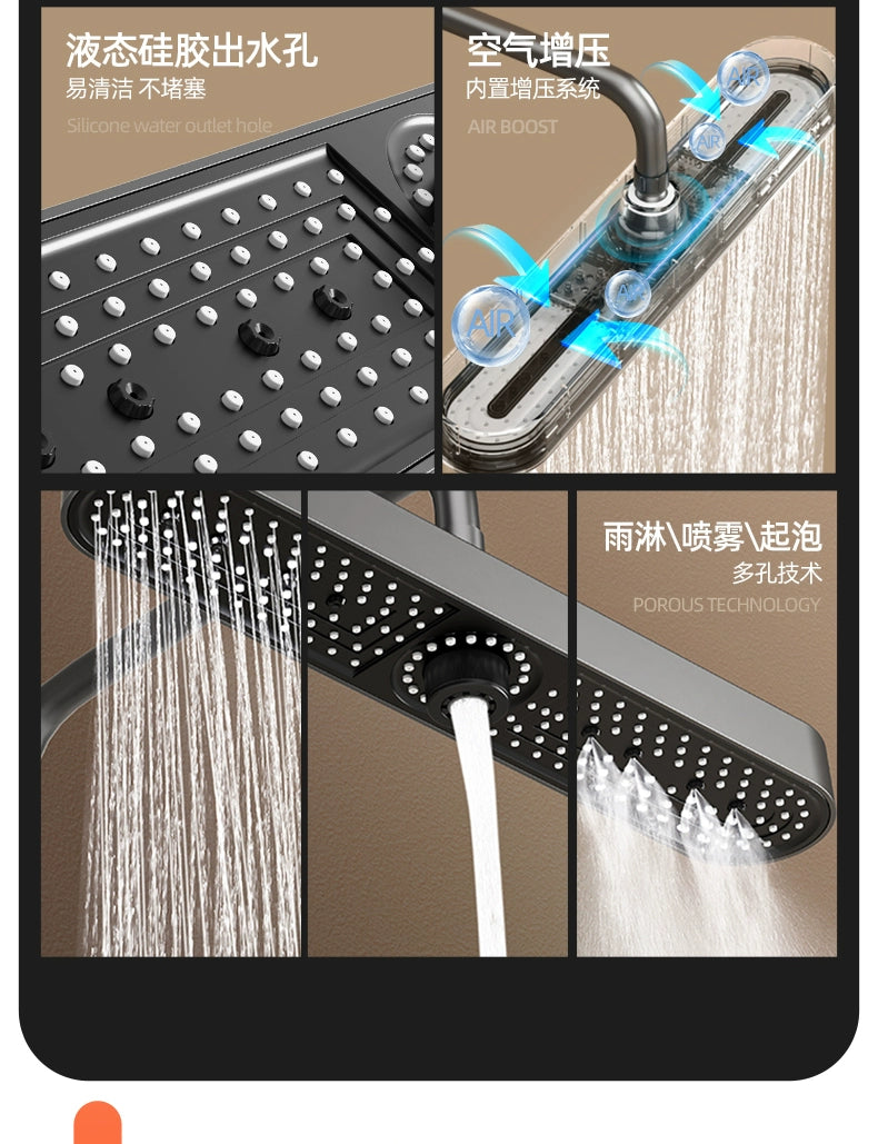 New 480mm Big Panel Showerhead 3 Mode Supercharge Rainfall Shower Head