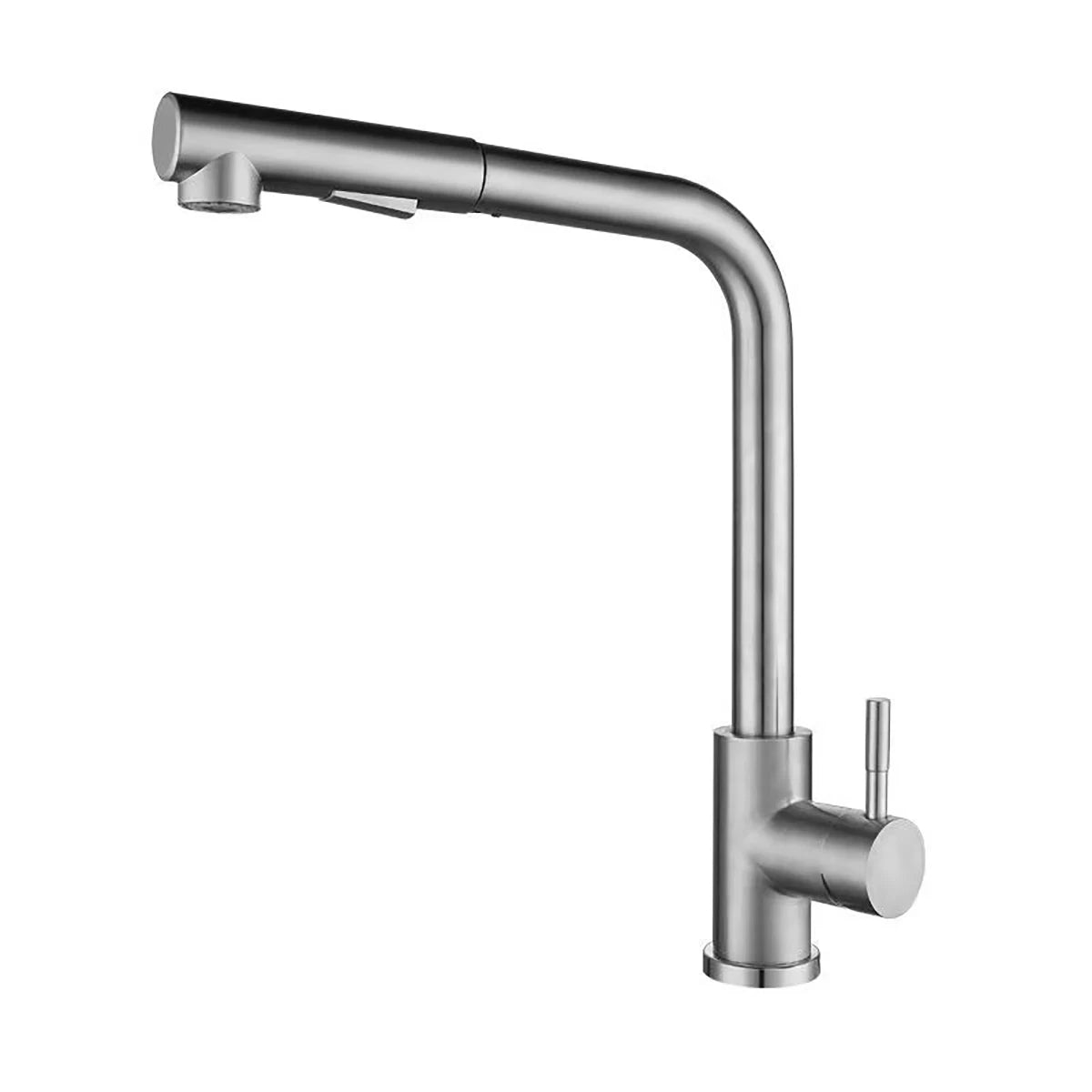 Black silver pull-out rotary kitchen faucet stainless steel hot and cold dual mode