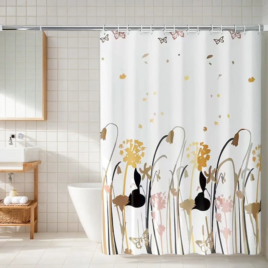 Dandelion pattern shower curtain PEVA material waterproof curtain