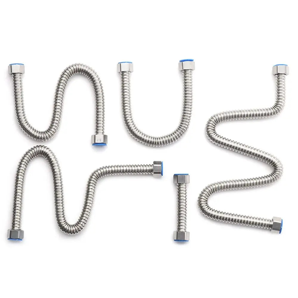 G1/2" Stainless Steel Corrugated Supply Hose Water Heater Connector Plumbing Pipe Hose Tube Thickened Extendable Hose Tube