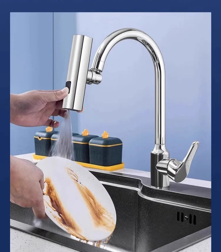 Kitchen Waterfall Three-mode Universal Swivel Extension Faucet
