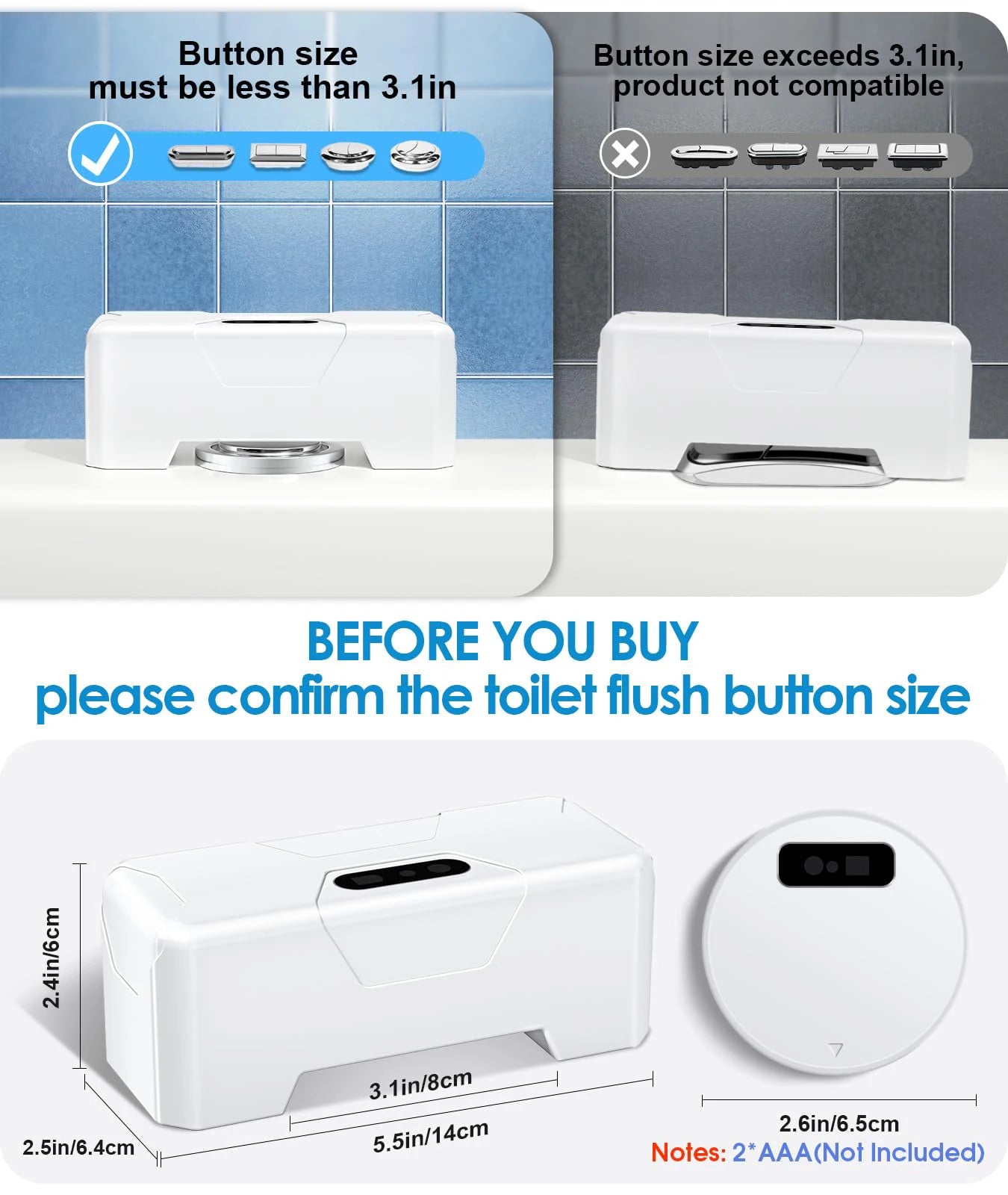 Automatic Toilet Flusher Smart Touchless Toilet Flush Kit