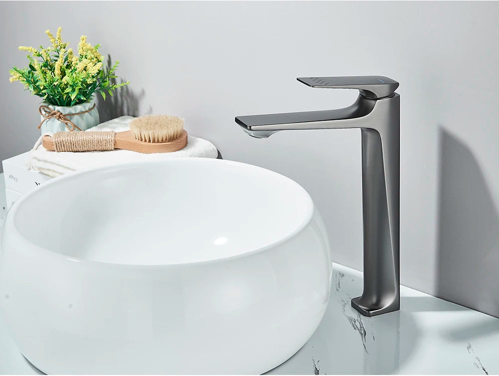 Black Bathroom Faucet Deck Mounted Bathroom Sink Mixer Tap Single Lever Faucets Chrome/White/Grey/Brushed Gold