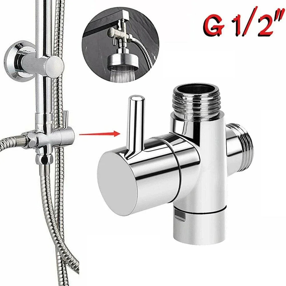 3 Way Shower Head Diverter Valve G1/2 Three Function Switch Adapter Connector