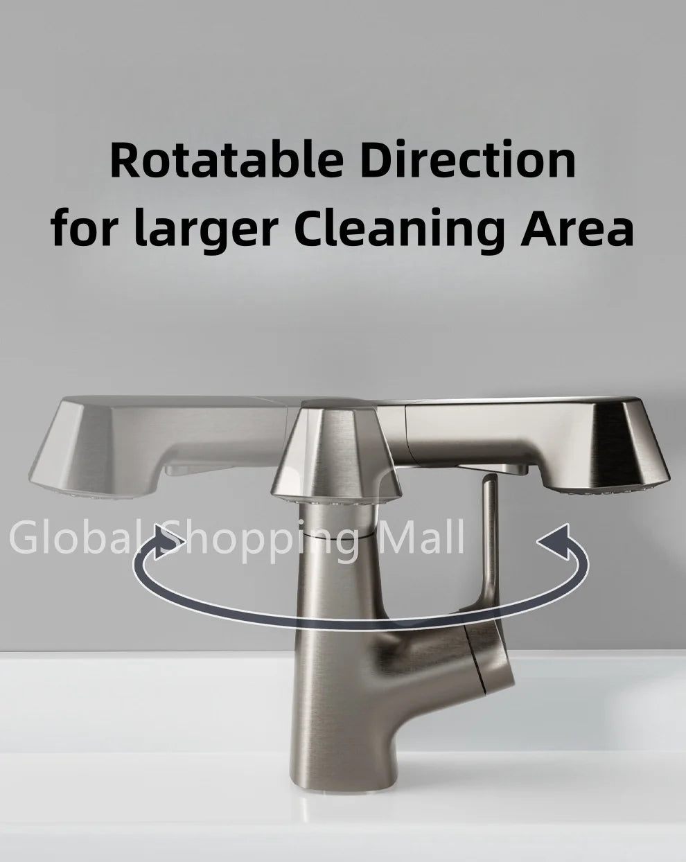 Pull Out Lift Kitchen Faucet 360° Rotatable Splashproof Stainless Steel Kitchen Sink Faucet with Pull Down Sprayer