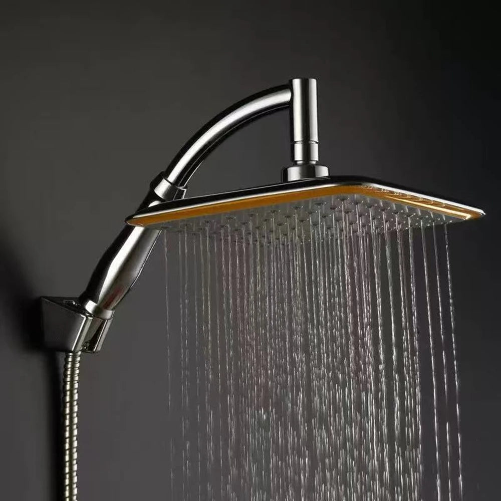 9 Inch Rotate 360 Degree Bathroom Rainfall Shower Head ABS Chrome , Thin