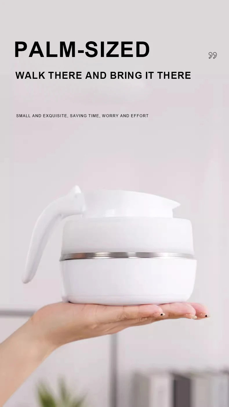 0.6L Mini Folding Kettle Portable Water Heater 600W Silicone Compression Electric Kettle