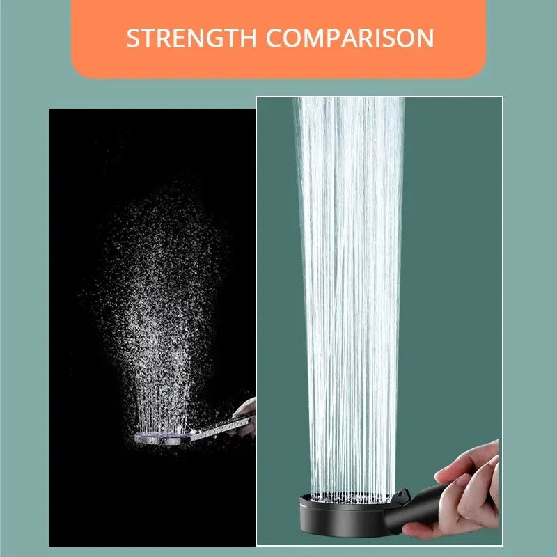 Black 5 Modes Shower Head Adjustable High Pressure ,Massage Shower Head