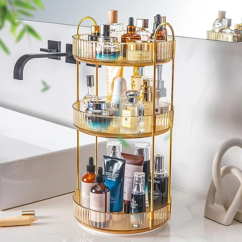 Rotating Makeup Organizer for Vanity 3 Tier Skincare Organizers