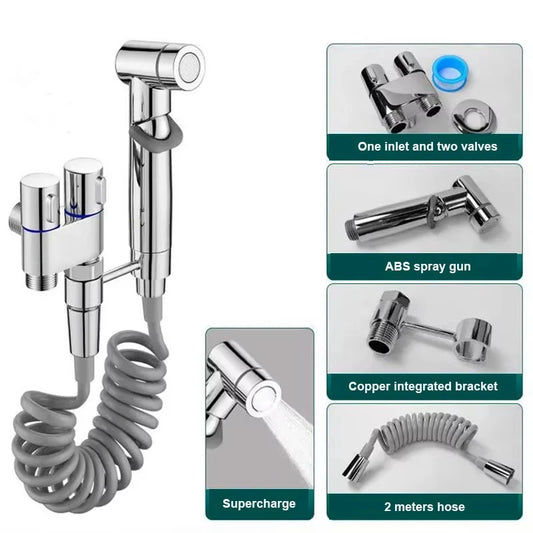 All-copper handheld toilet sprayer, bidet faucet,