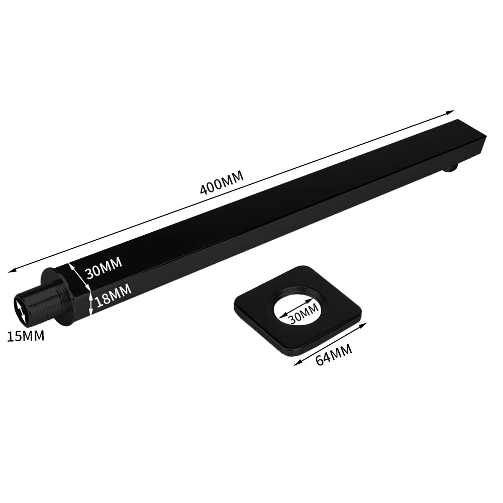 40cm Shower Extension Arm 304 Stainless Steel Wall Mounted Silver Polished Extra Arm