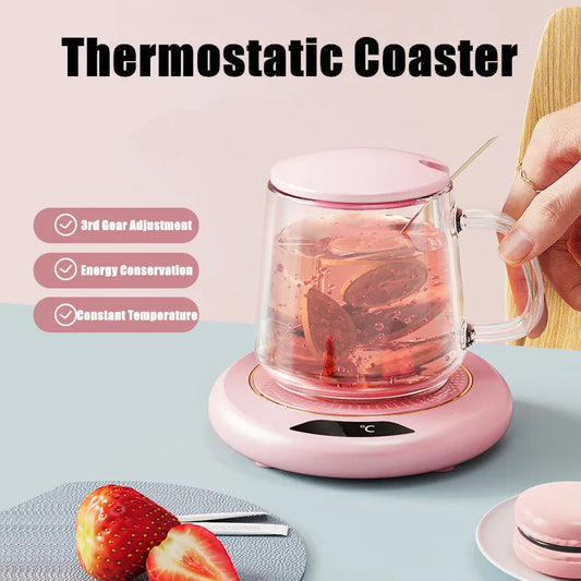 Thermostatic Heating Coaster USB Home Heating Coaster 3-speed Adjustment Heating 55 Degrees Constant Temperature