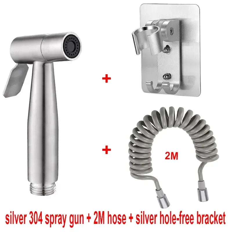 304 Stainless Steel Spray Gun Shower Handheld Bidet Sprayer Set
