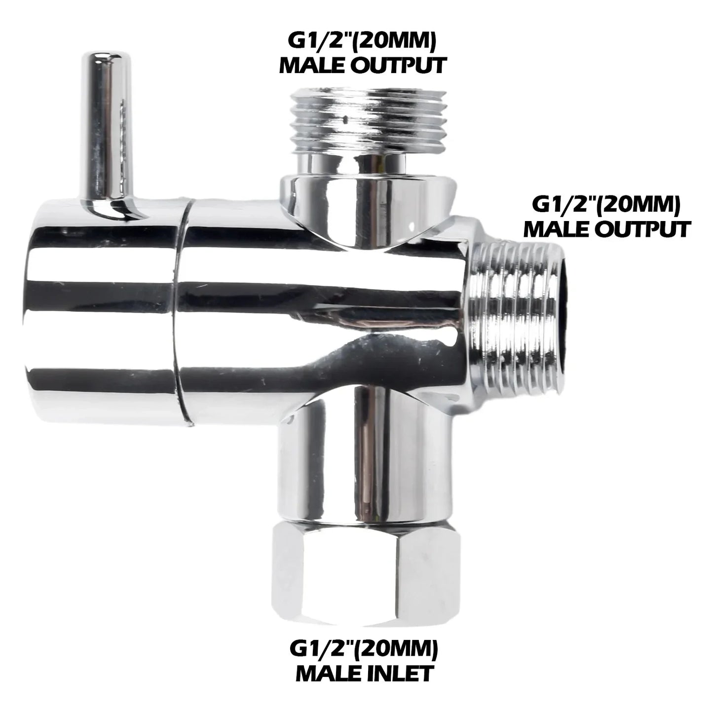 3 Way Shower Head Diverter Valve G1/2 Three Function Switch Adapter Connector