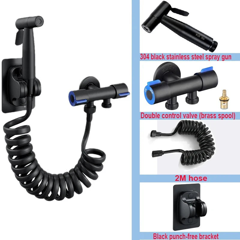 304 Stainless Steel Spray Gun Shower Handheld Bidet Sprayer Set