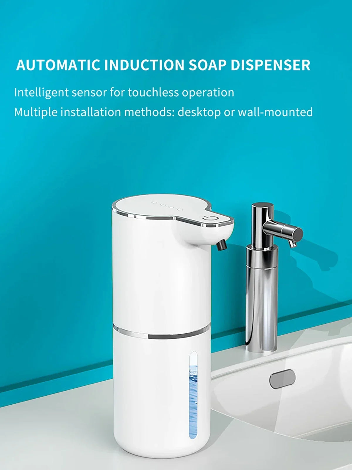 Automatic Soap Dispenser Touchless Foaming Soap Dispenser 380ml USB Rechargeable Electric 4 Level Adjustable