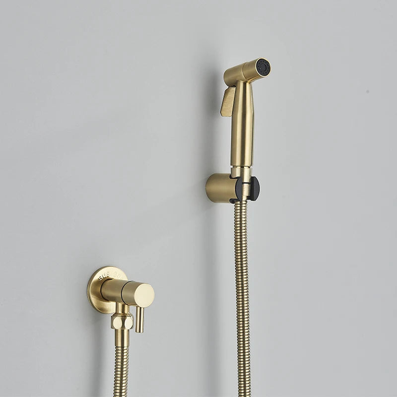 Handheld Toilet Bidet Sprayer With Brass Valve Stainless Steel